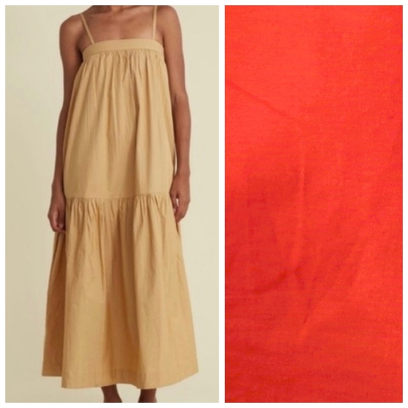 For Days Dresses & Skirts - Orange Organic Cotton dress Jumper Tiered Maxi